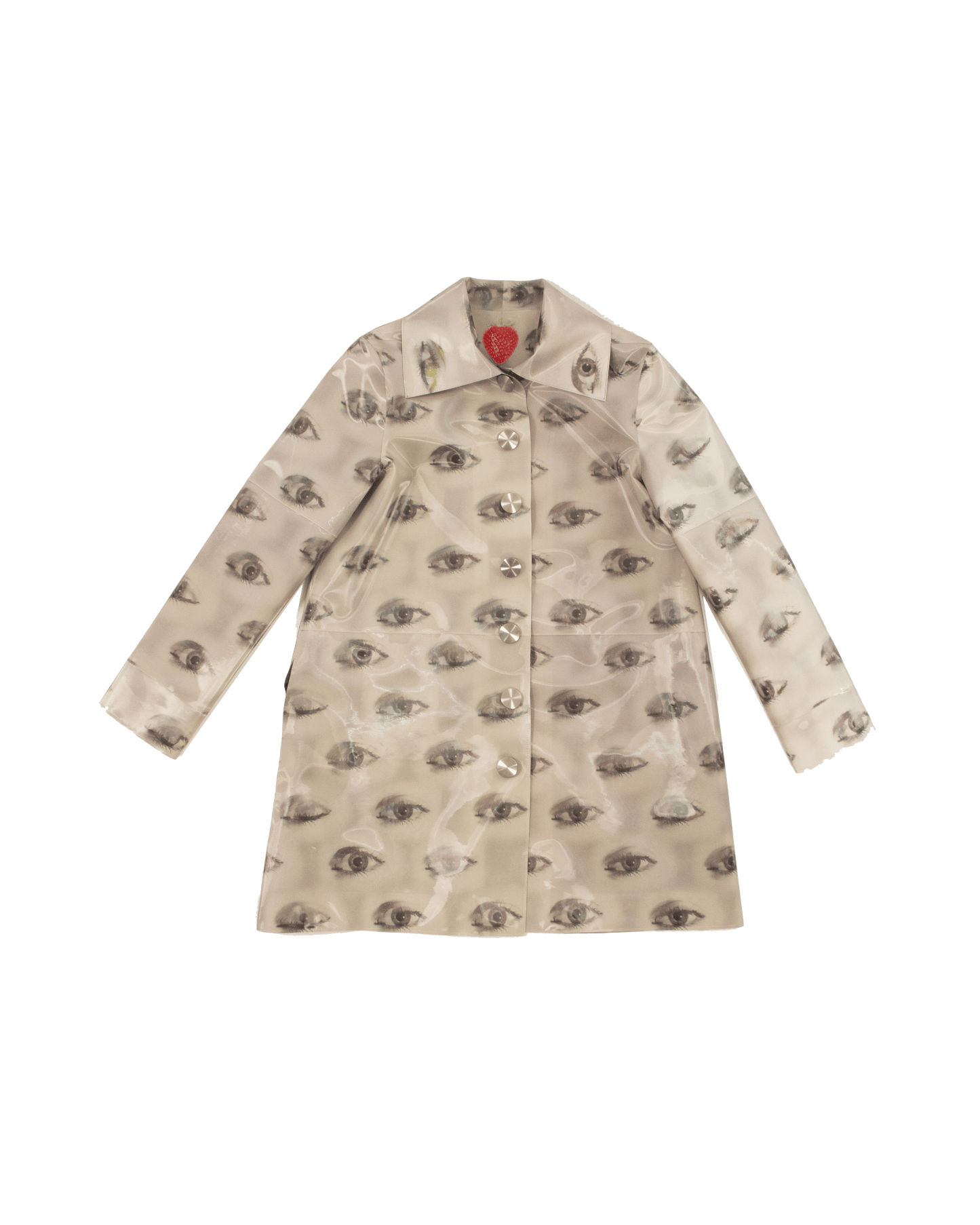 Animated Beige Lenticular Button-up Mac Style Mini Coat-Leeann Huang-APOC STORE