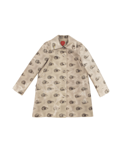 Animated Beige Lenticular Button-up Mac Style Mini Coat-Leeann Huang-APOC STORE