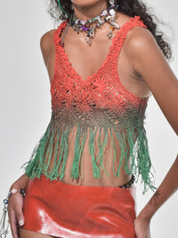 Multicolour Fringe Latex Lace Top-VEREDAS-APOC STORE