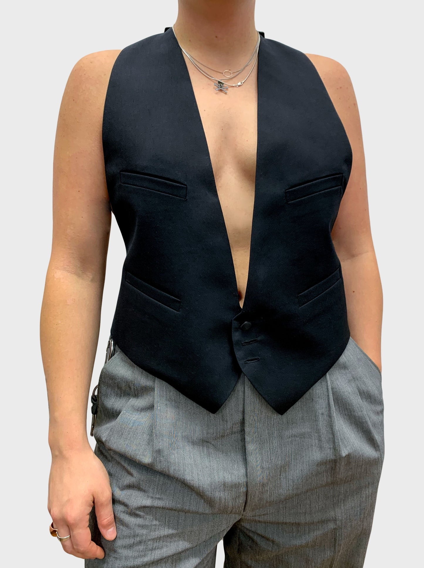 Leather Harness Waistcoat Black-Ella Boucht-APOC STORE