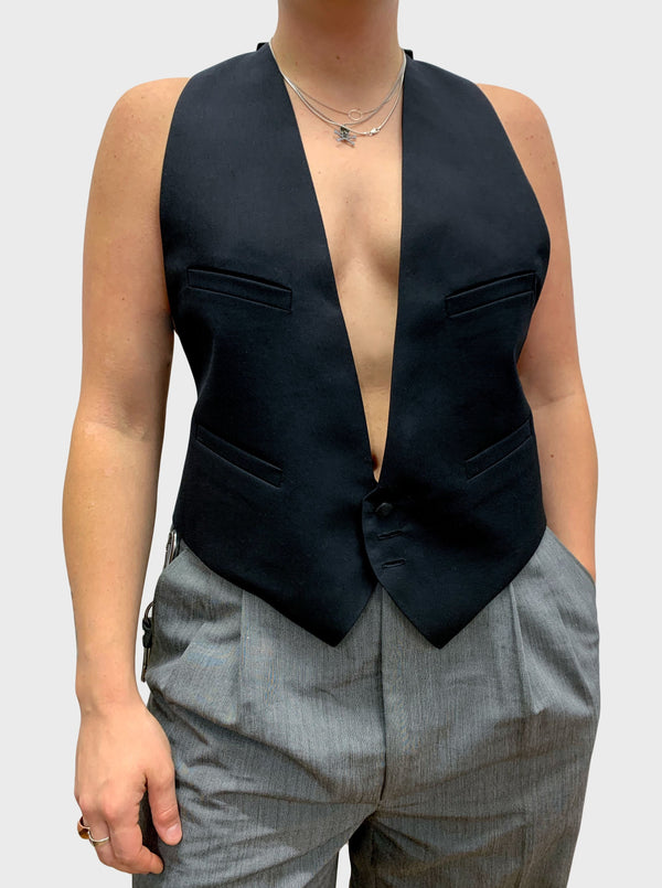 Leather Harness Waistcoat Black-Ella Boucht-APOC STORE