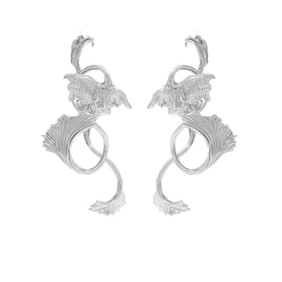 Silver Betta Fish Earrings-Ancient Future-APOC STORE