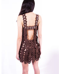 Flowerwoven Ultrasuede Dress-Leeann Huang-APOC STORE