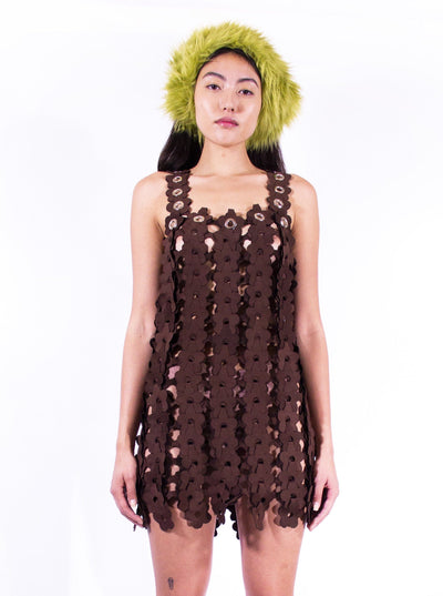 Flowerwoven Ultrasuede Dress-Leeann Huang-APOC STORE