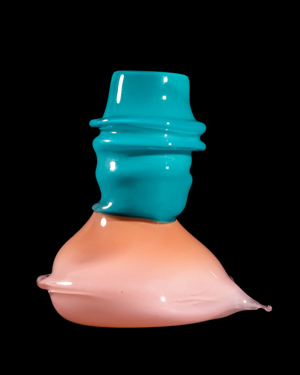 Deflated Centre piece in Teal and Pink-Sticky Glass-APOC STORE