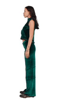 Bottle Green Straight Leg Spider Pants-Karlaidlaw-APOC STORE