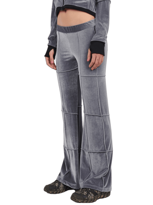 Grey Flare Leg Spider Pants-Karlaidlaw-APOC STORE