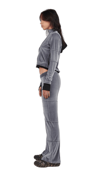 Grey Flare Leg Spider Pants-Karlaidlaw-APOC STORE