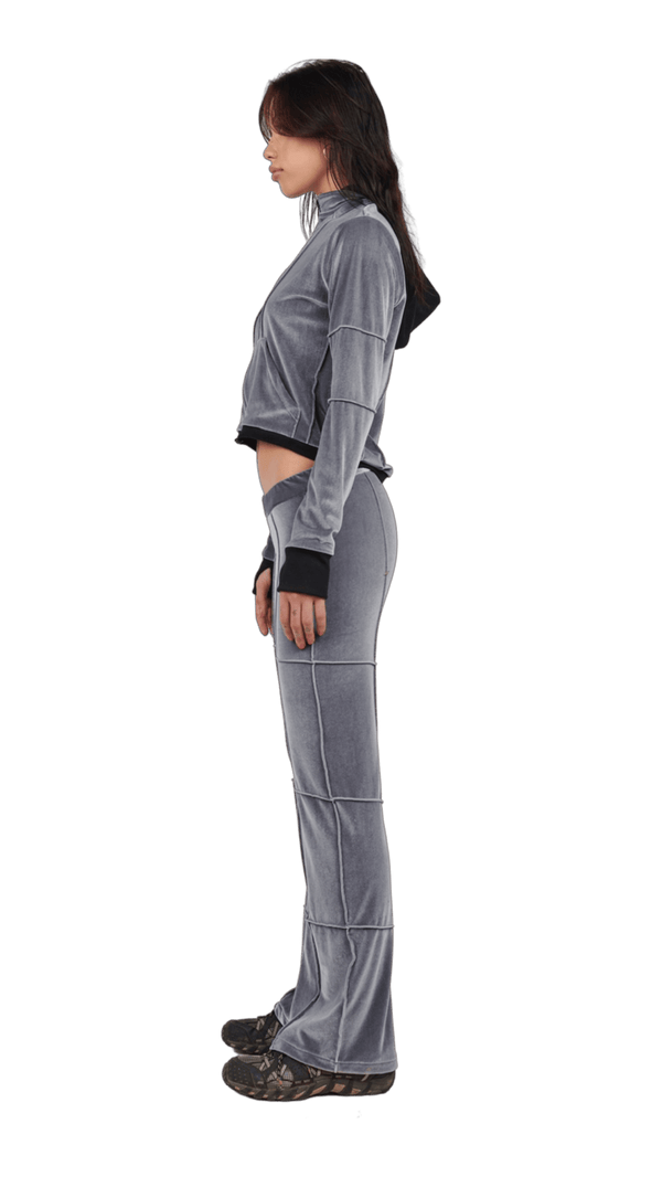 Grey Flare Leg Spider Pants-Karlaidlaw-APOC STORE