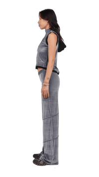Grey Straight Leg Spider Pants-Karlaidlaw-APOC STORE
