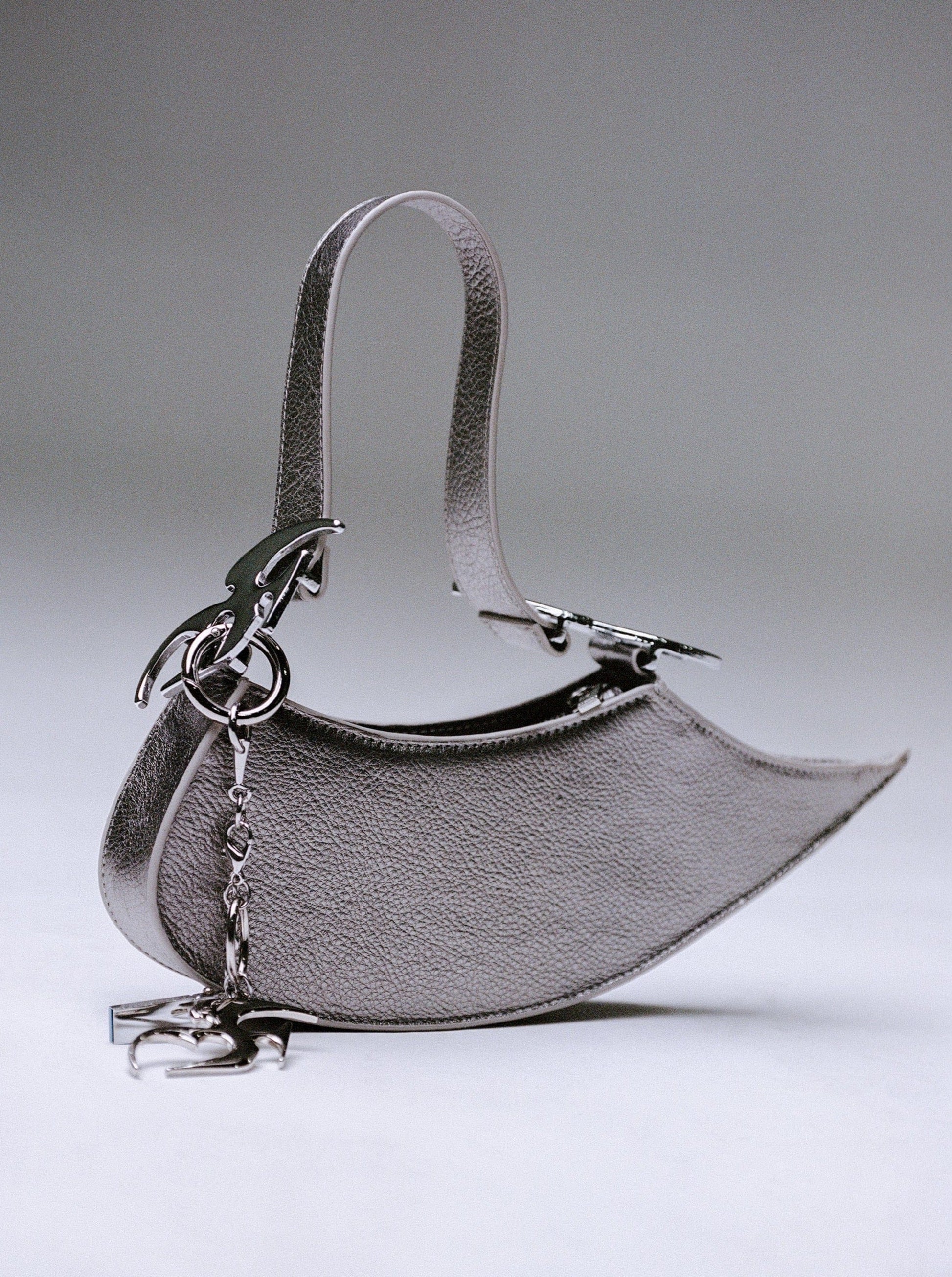 Distressed Gunmetal Shoulder Bag-Symphony-APOC STORE