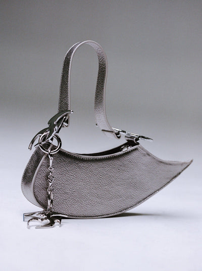 Distressed Gunmetal Shoulder Bag-Symphony-APOC STORE
