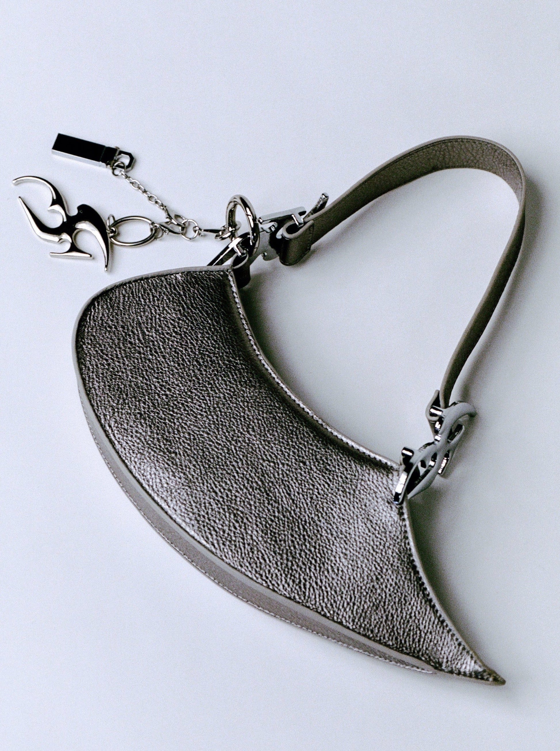 Distressed Gunmetal Shoulder Bag-Symphony-APOC STORE