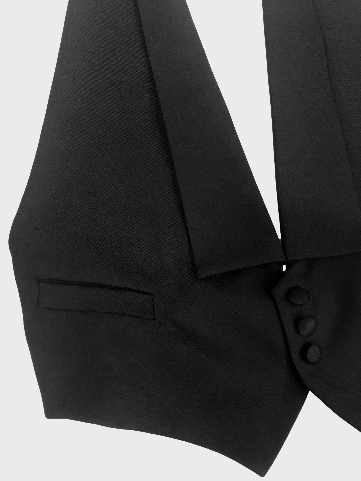 HEV - Tailored Black Open Back Waistcoat-Ella Boucht-APOC STORE