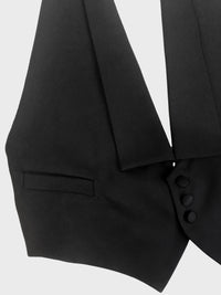 HEV - Tailored Black Open Back Waistcoat-Ella Boucht-APOC STORE