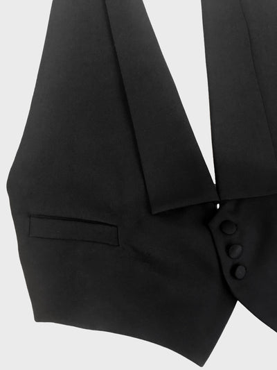 HEV - Tailored Black Open Back Waistcoat-Ella Boucht-APOC STORE