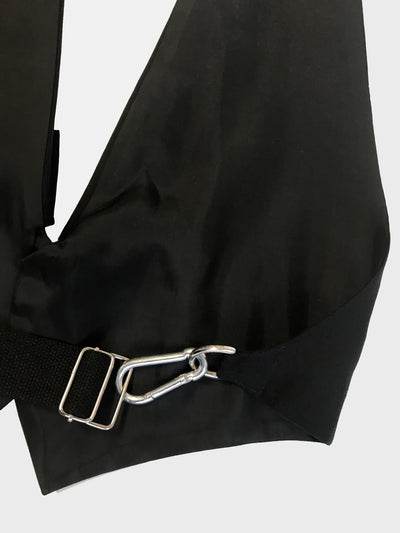 HEV - Tailored Black Open Back Waistcoat-Ella Boucht-APOC STORE