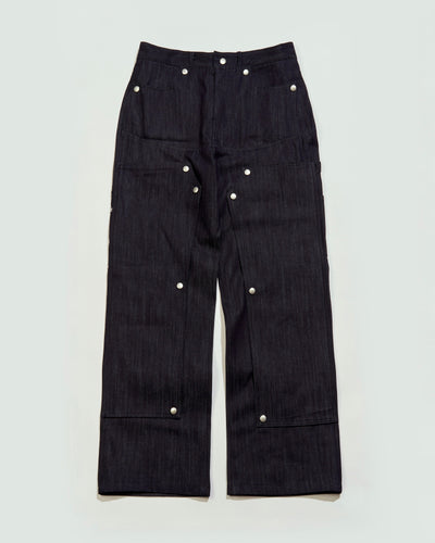 Denim Hidden Pocket Work Pants-EGNARTS-APOC STORE