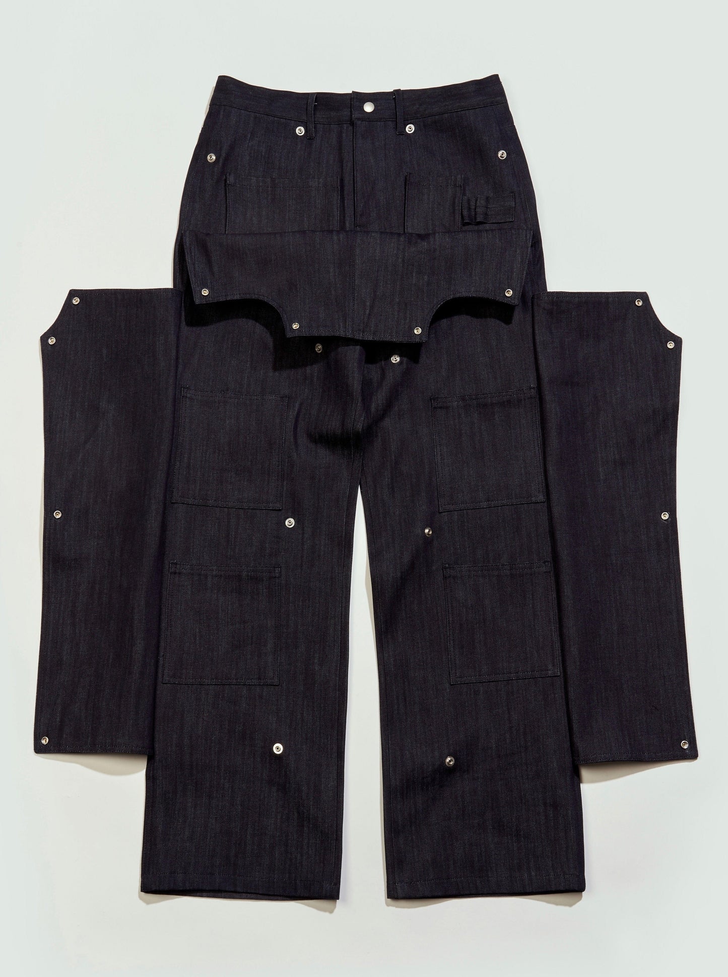 Denim Hidden Pocket Work Pants-EGNARTS-APOC STORE