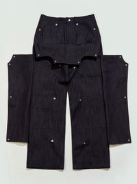 Denim Hidden Pocket Work Pants-EGNARTS-APOC STORE