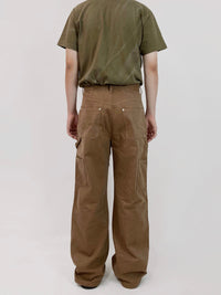Brown Hidden Pocket Pants-EGNARTS-APOC STORE