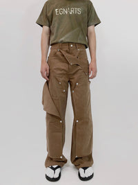 Brown Hidden Pocket Pants-EGNARTS-APOC STORE