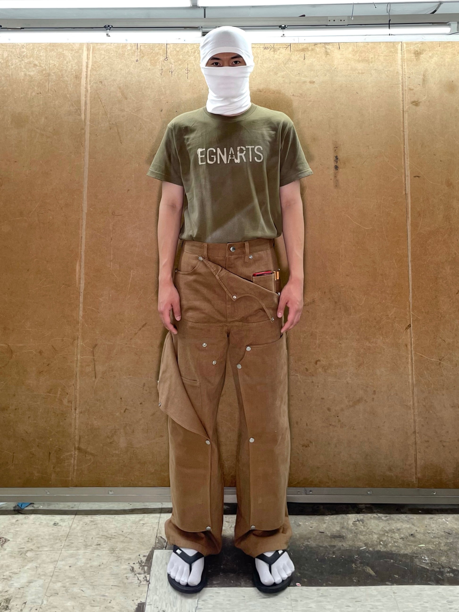 Brown Hidden Pocket Pants-EGNARTS-APOC STORE