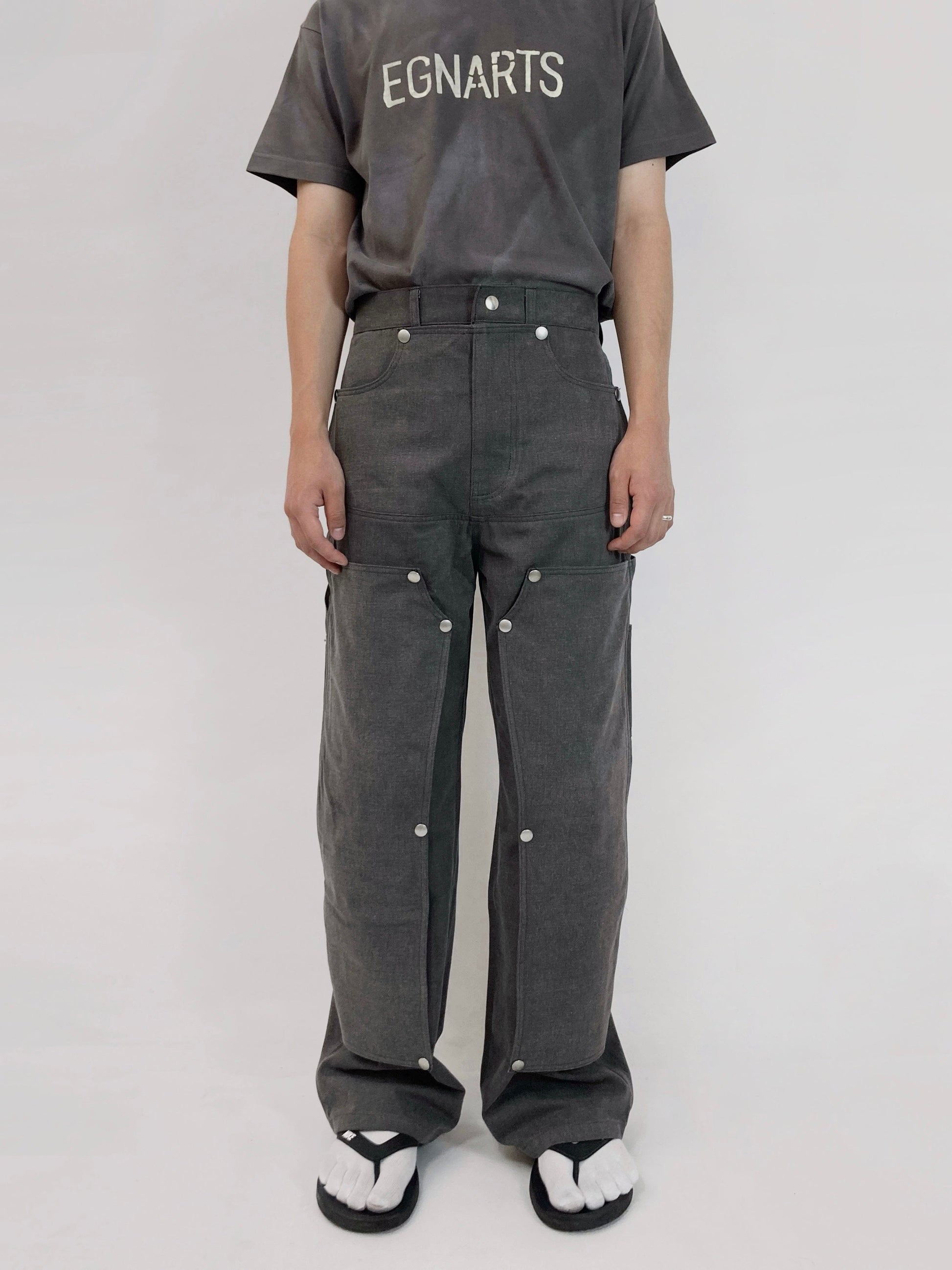 Charcoal Hidden Pocket Pants-EGNARTS-APOC STORE