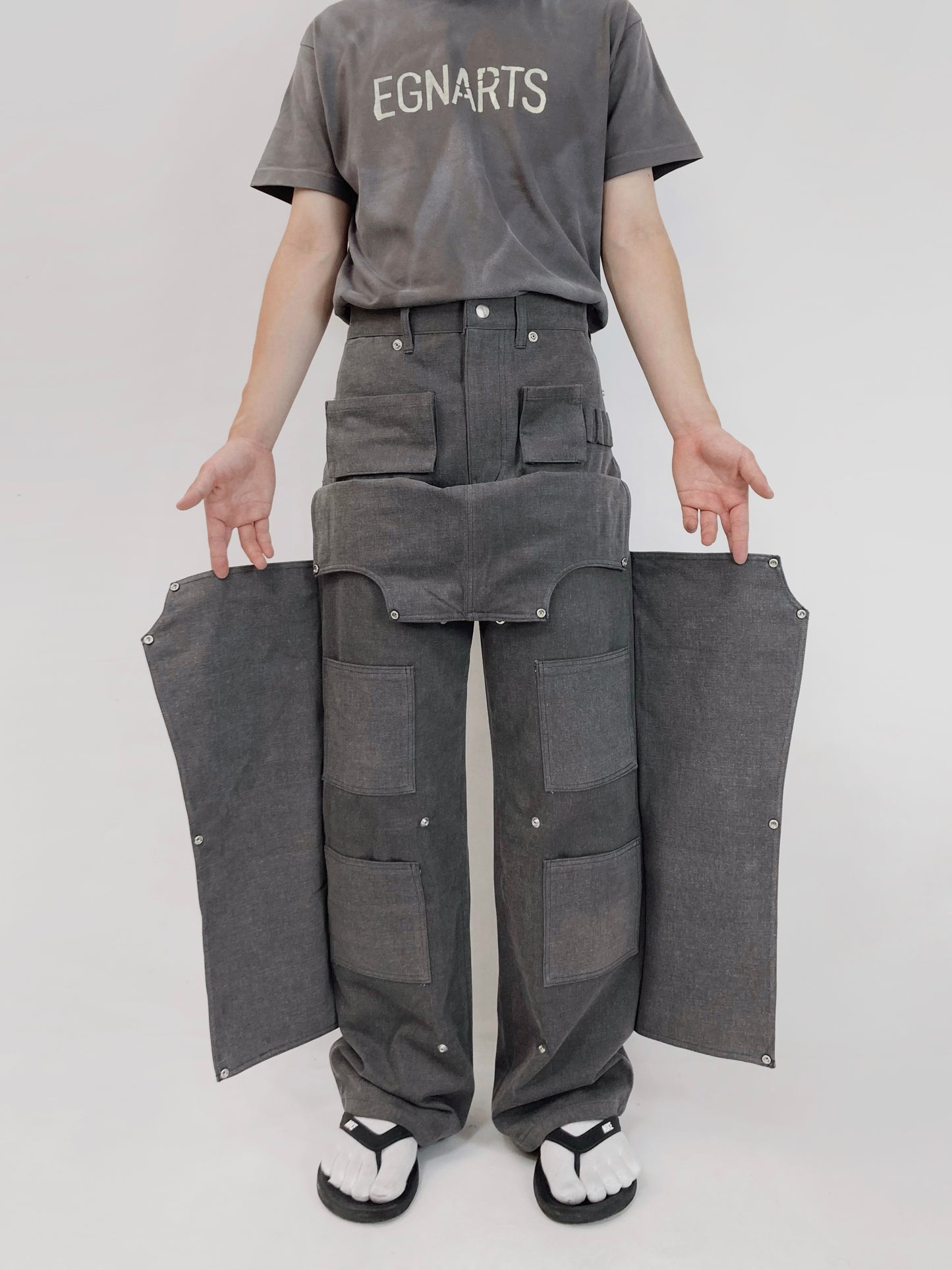 Charcoal Hidden Pocket Pants-EGNARTS-APOC STORE