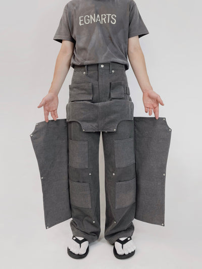 Charcoal Hidden Pocket Pants-EGNARTS-APOC STORE