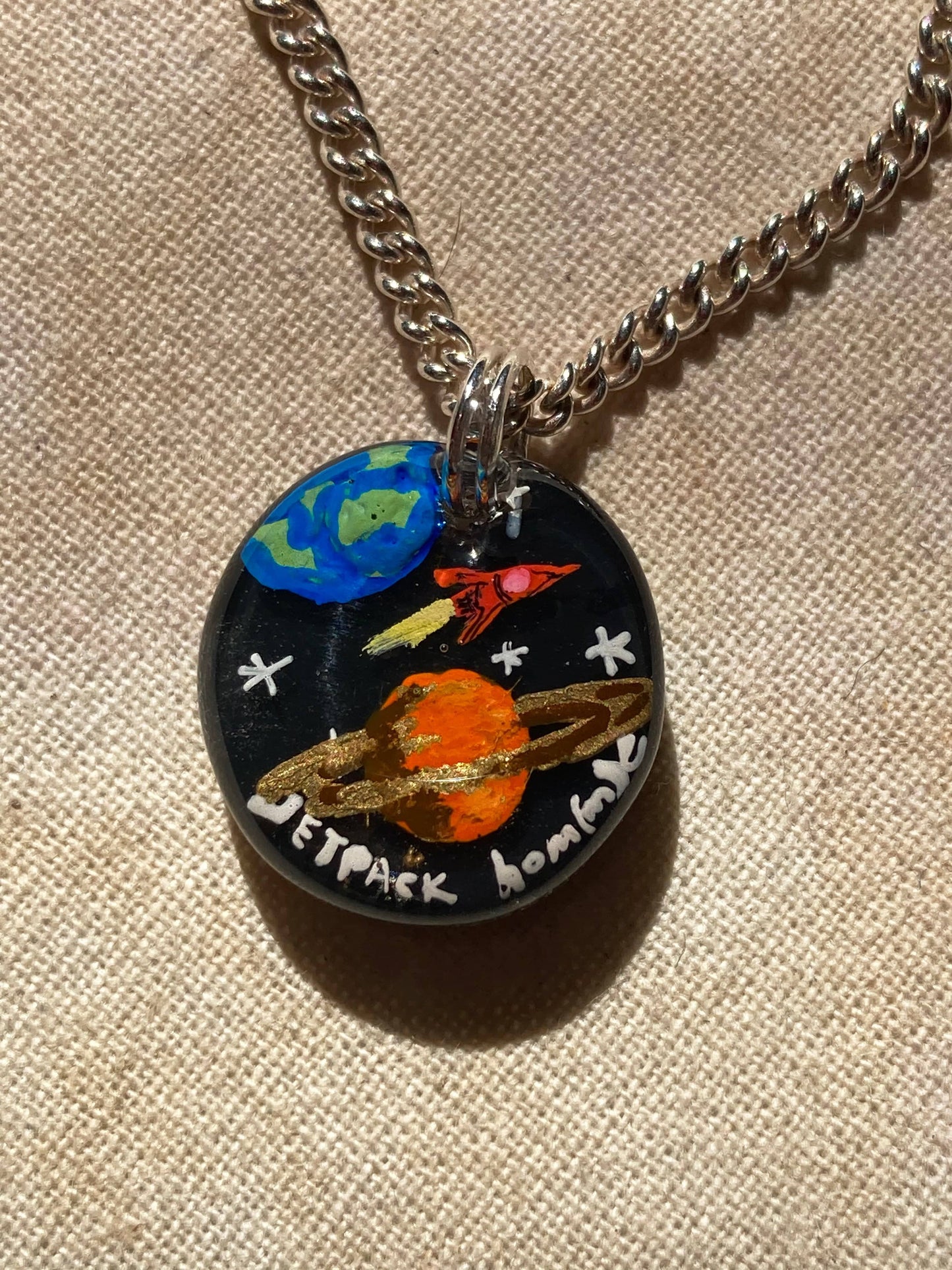 Space Charm Sterling Silver Bracelet-Jetpack Hom(m)e-APOC STORE