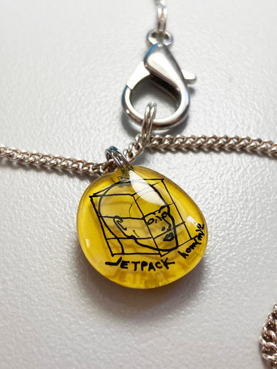 Headbox yellow charm sterling silver bracelet-Jetpack Hom(m)e-APOC STORE