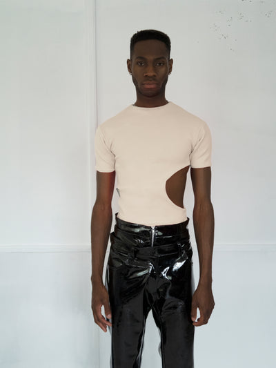 Ivory Short Sleeve Vest-MMRMS Studio-APOC STORE