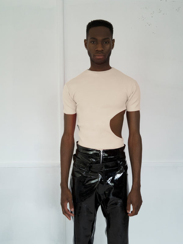 Ivory Short Sleeve Vest-MMRMS Studio-APOC STORE