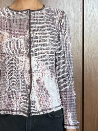 Topographic Stretch Weave Cardigan-Luna Del Pinal-APOC STORE