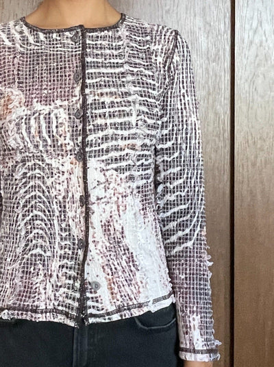 Topographic Stretch Weave Cardigan-Luna Del Pinal-APOC STORE