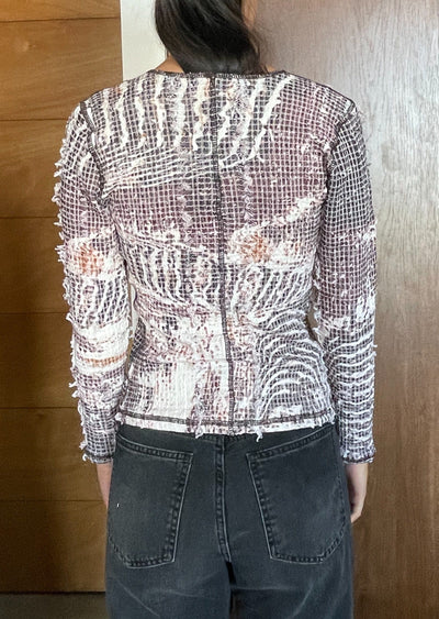 Topographic Stretch Weave Cardigan-Luna Del Pinal-APOC STORE