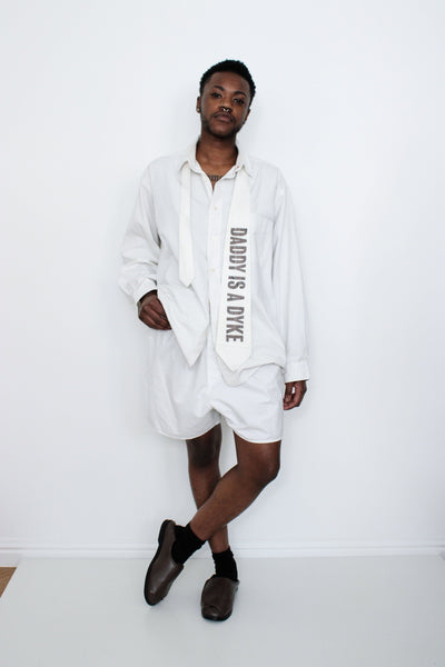 Daddy Is A Dyke White Tie-Ella Boucht-APOC STORE