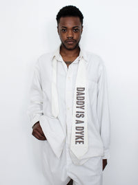 Daddy Is A Dyke White Tie-Ella Boucht-APOC STORE