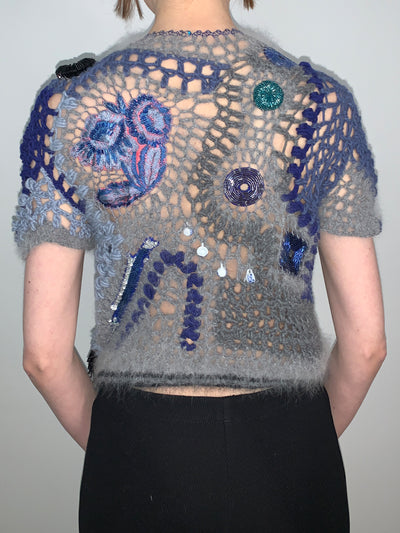 Cashmere Angora Crochet Embroidered Top-Lou de Bètoly-APOC STORE