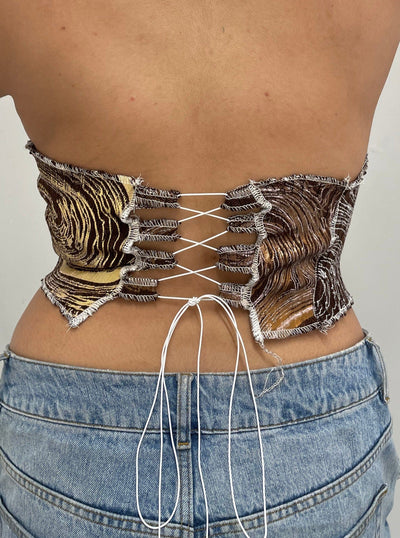 Letter Swirl Corset-Hadiyah Hussain-APOC STORE