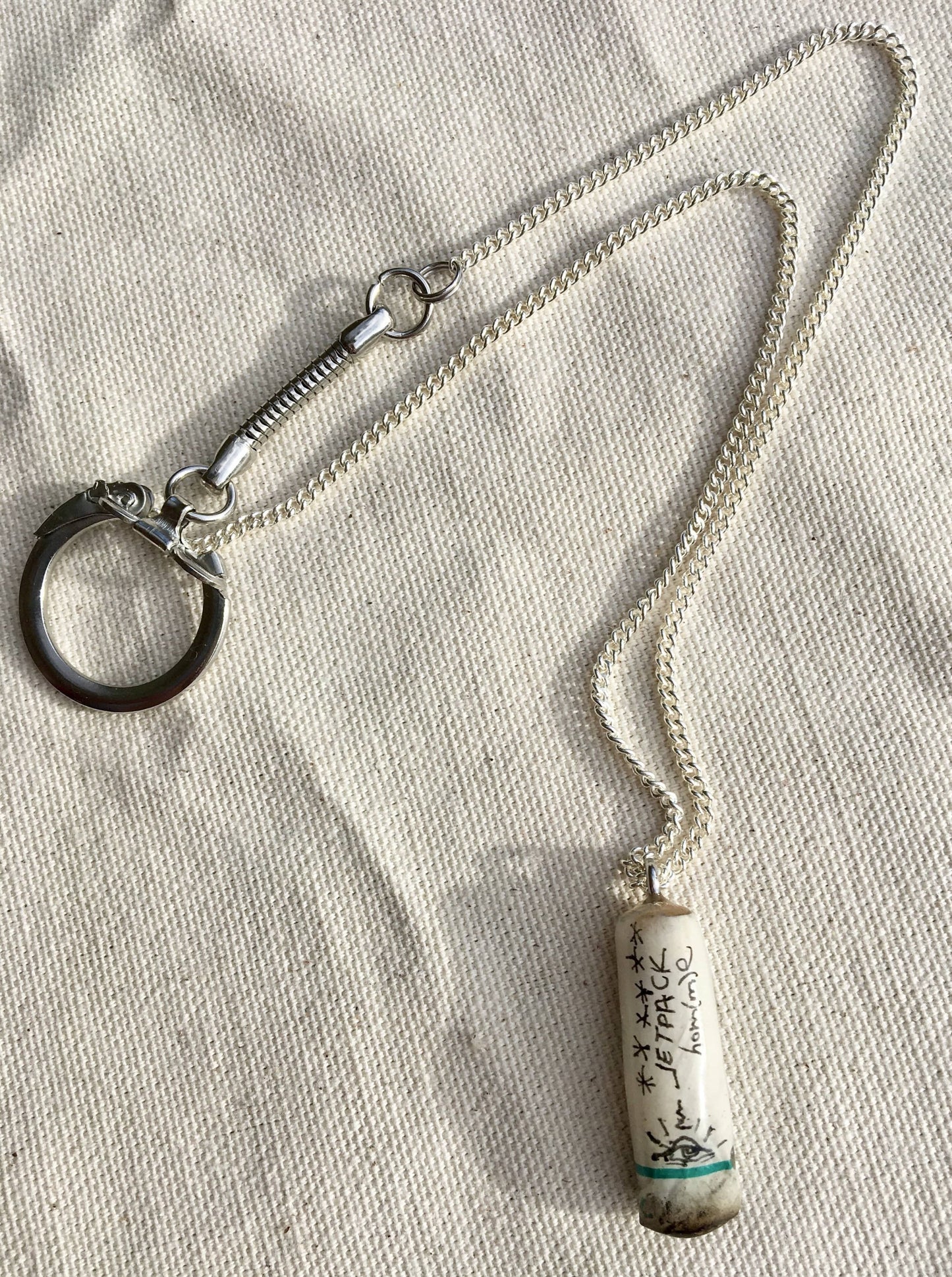 cigarette butt necklace Graffiti (Pictured with 2.5mm Box Chain in Oxidized finish.) Graffiti Cigarette Butt Necklace
