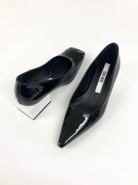 Black/White Tri-Square Mid Heel-Sun Woo-APOC STORE