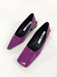 Purple/Brown Tri-Square Mid Heel-Sun Woo-APOC STORE