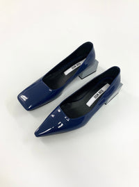 Navy/Grey Tri-Square Mid Heel-Sun Woo-APOC STORE