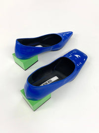 Blue/Lime Tri-Square Mid Heel-Sun Woo-APOC STORE
