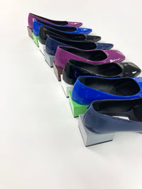 Purple/Brown Tri-Square Mid Heel-Sun Woo-APOC STORE