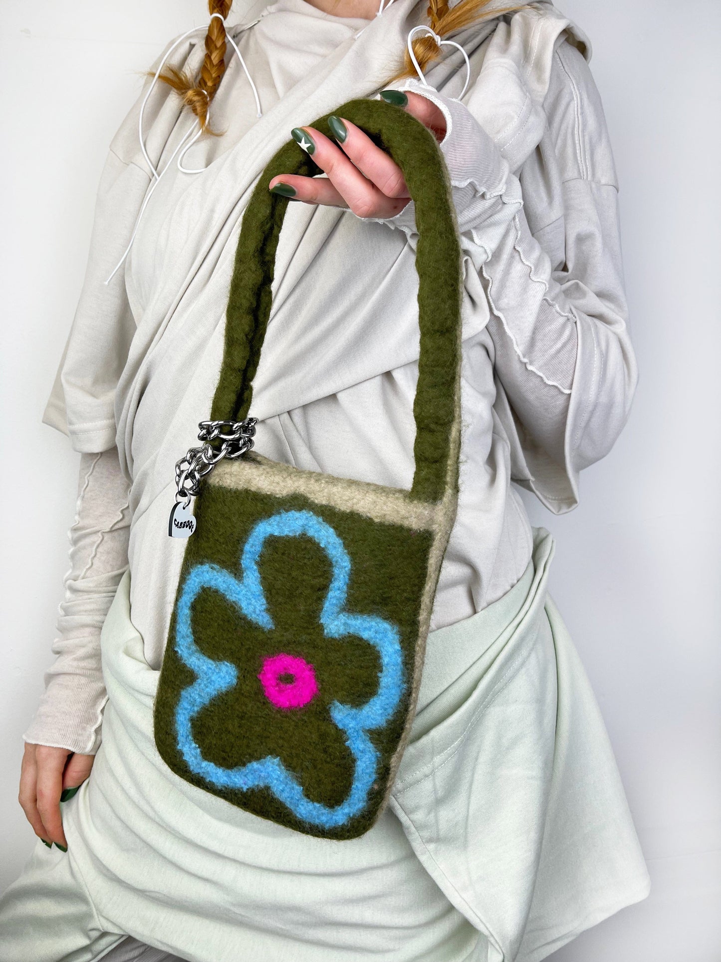 2D Olive Mini Flower Bag-Carboot-APOC STORE