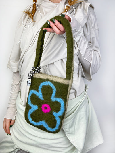 2D Olive Mini Flower Bag-Carboot-APOC STORE