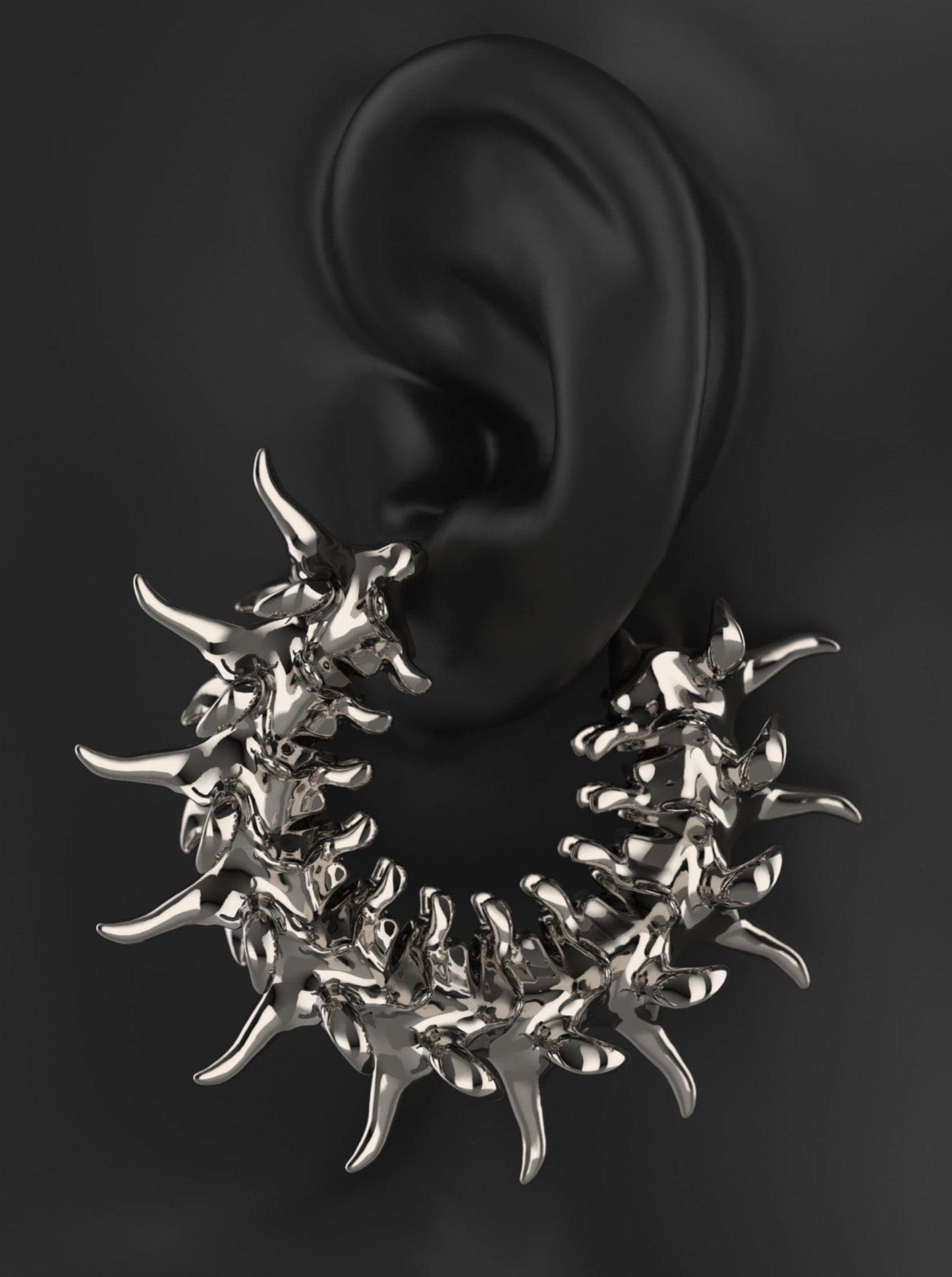 Spine Earrings No.1-Agoston Balazs-APOC STORE